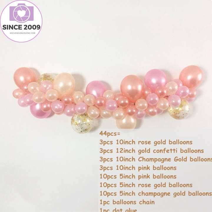 Bộ Vòng Hoa Vòm Bóng Bay Màu Vàng Hồng, Bóng Bay Cao Su Trong Suốt Cao Cấp Đám Cưới Cô Dâu Tắm Em Bé Trang Trí Tiệc Độc Thân Sinh Nhật