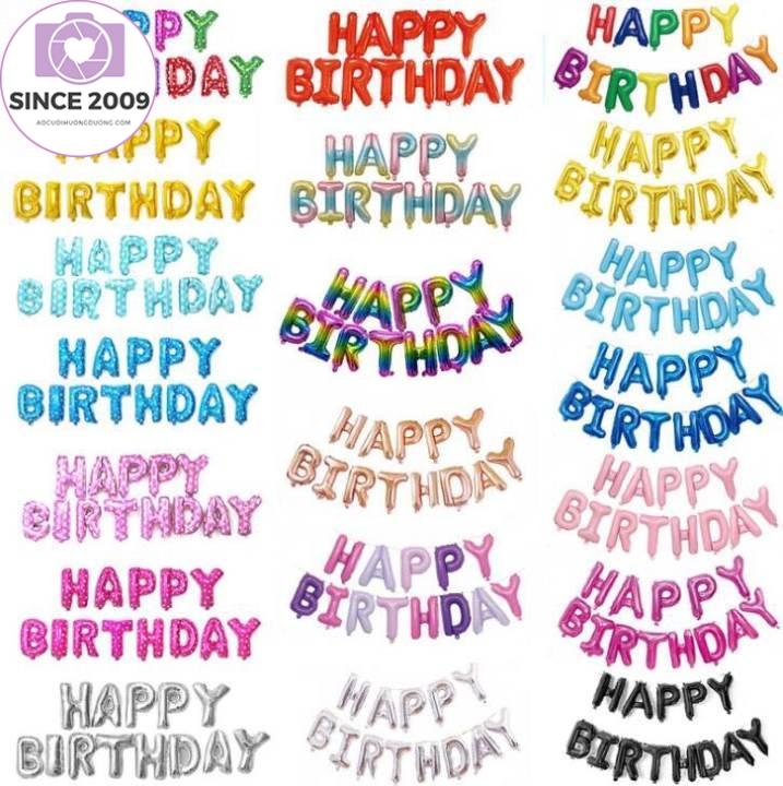 Bóng trang trí sinh sinh nhật Happy Birthday balloons-chất liệu tráng nhôm cao cấp