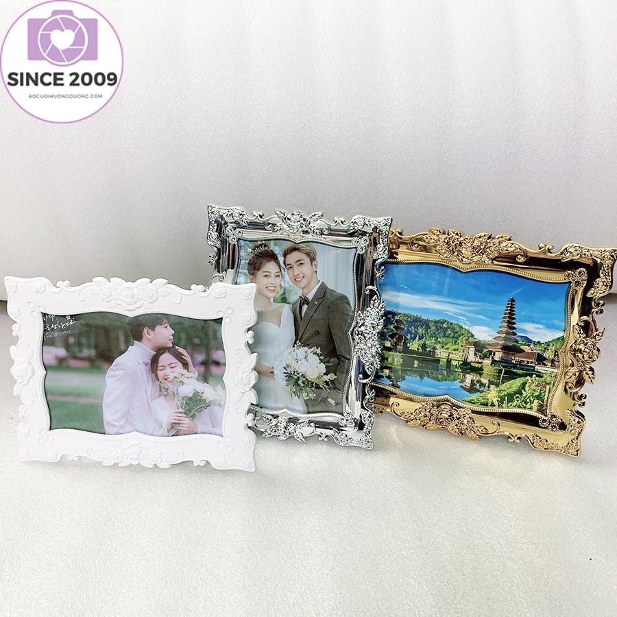 Khung ảnh để bàn 13x18,15x21 phale viển hoa nổi - Khung ảnh tiệc cưới sang trọng