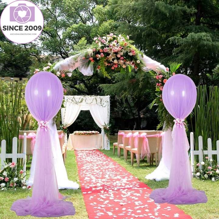 OEM 2 Bộ 18 Bóng Bay Cao Su Sợi Lưới Tulle Đứng Hoa Lãng Mạn Sinh Nhật Đám Cưới Đồ Trang Trí Bàn Đảng Fovors