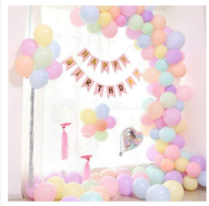 Set 30 bóng màu pastel loại dày 10 inch, bóng màu macaron có ảnh thật bảng màu