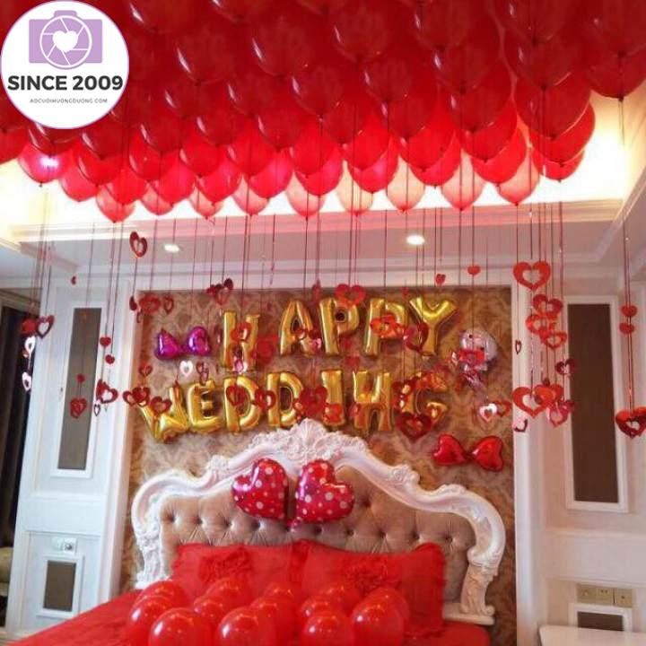 Set Bóng Bay Trang Trí Phòng Cưới, Phòng Cô Dâu Chú Rể, Phòng Tân Hôn (Tùy Chọn Màu Theo Ý Thích)