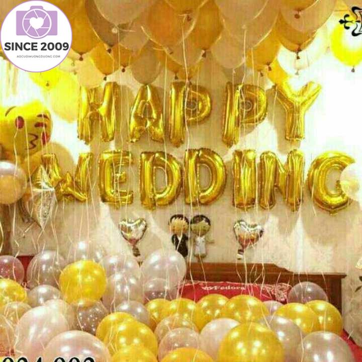 Set bóng bay trang trí phòng cưới, trang trí phòng tân hôn