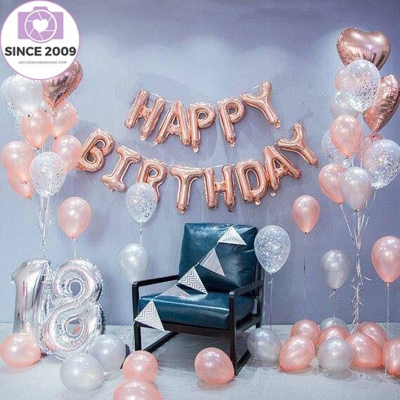 SET TRANG TRÍ SINH NHẬT SP-0044 (Tặng kèm băng dính + bơm tay) + (BÓNG BAY SINH NHẬT) + (TRANG TRÍ SINH NHẬT GIÁ RẺ)