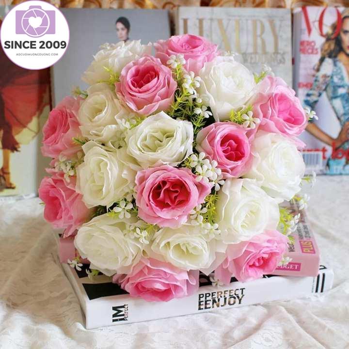 Vải Thủ Công Không Có Thương Hiệu, Hoa Cầm Tay Đám Cưới Bó Hoa Cô Dâu Nở Hoa Giả Trang Trí Silk Rose