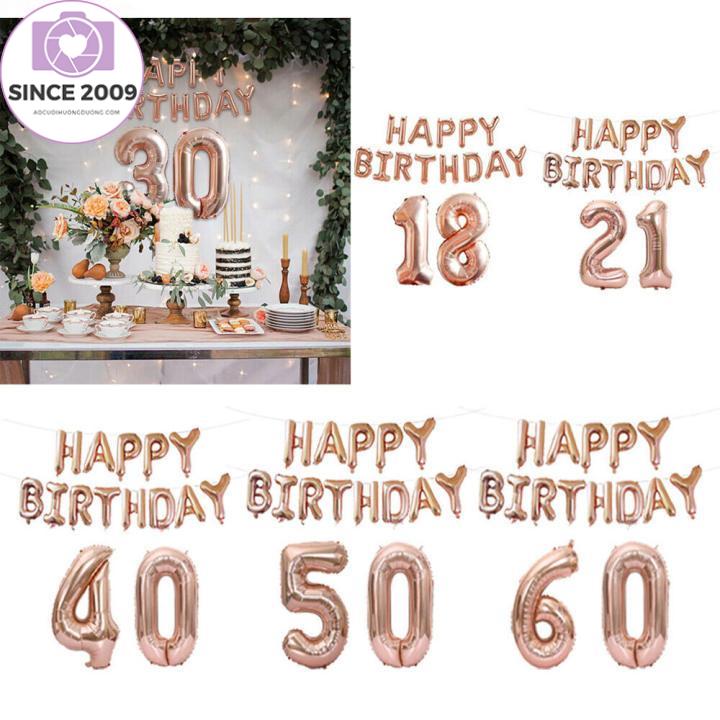 WEEGUBENG New Inflatable Toys Romantic Decor Age Decorations Letter Banner Happy Birthday Rose Gold Aluminum Foil Letter Balloons